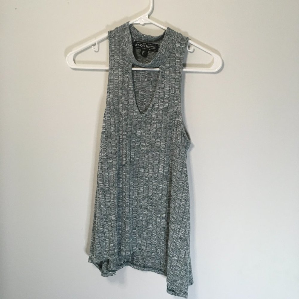 Gray Choker-Neck Tank Top (M)